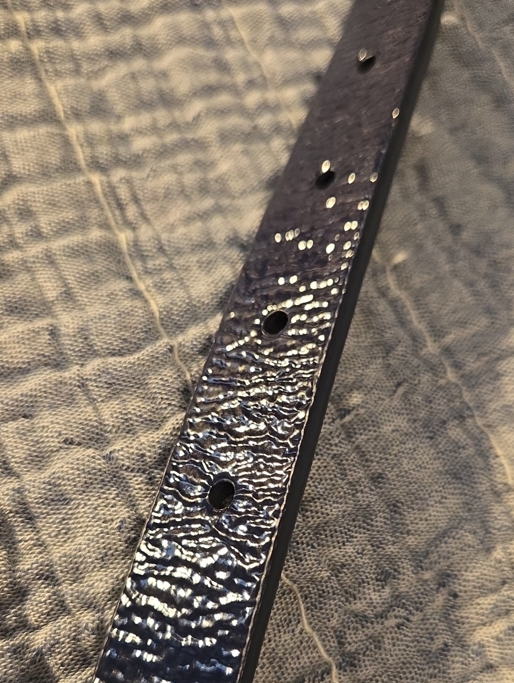 Talbots Slim Purple/Dark Navy Patent Leather Women's Belt with Gold Buckle - Picture 2 of 4